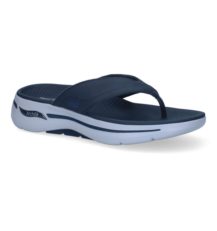 Skechers Go Walk Arch Fit Sandales en Bleu en cuir (306032)