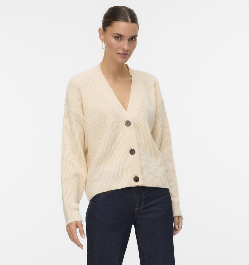 Vero Moda Aries V-Neck Gilet en Beige pour femmes (366109)