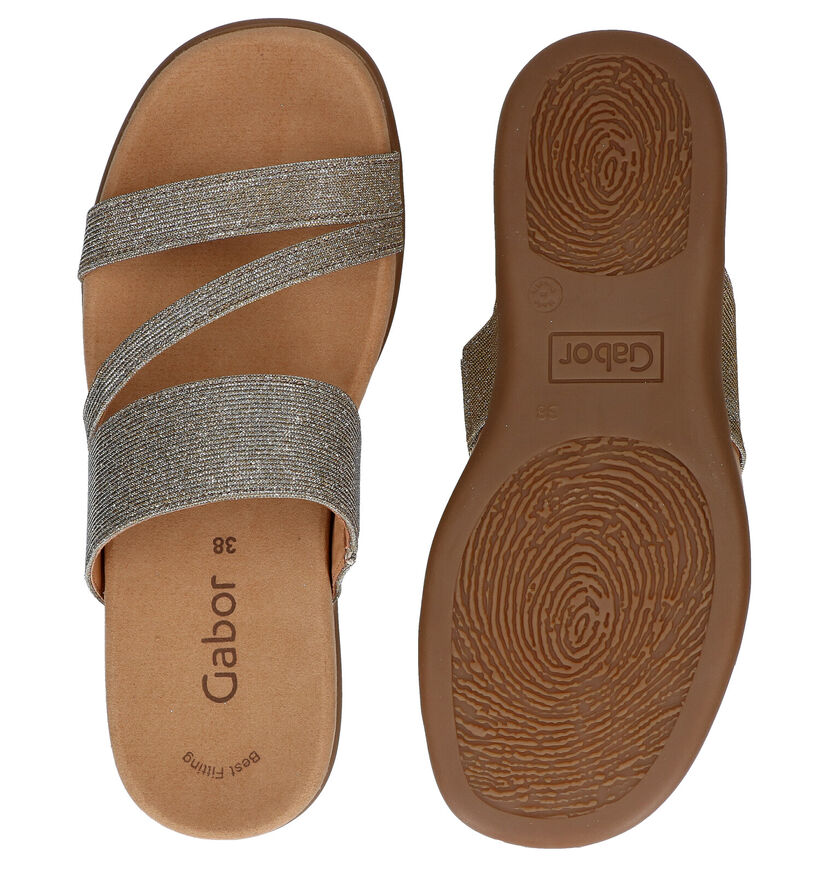 Gabor Best Fitting Gouden Slippers in stof (291369)