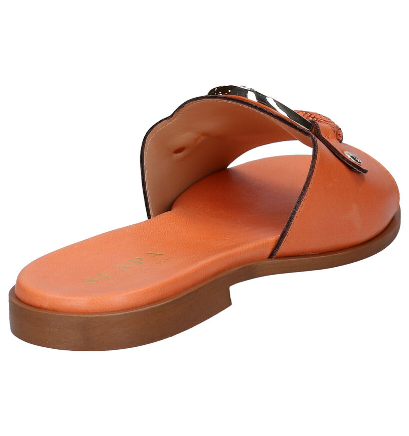 Scapa Nu-pieds plates en Orange en cuir (288865)