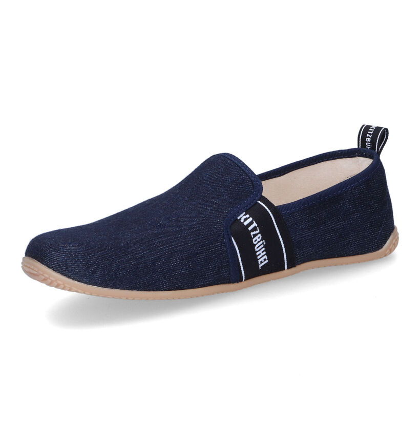 Living Kitzbühel Blauwe Pantoffels in stof (310527)