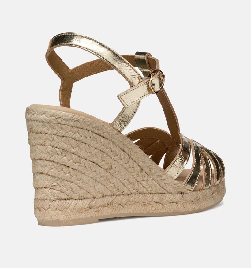 Geox Gelsa Gouden Sandalen met sleehak voor dames (353791)