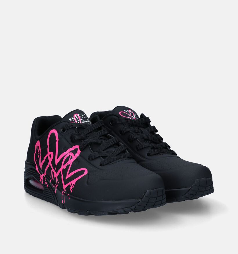 Skechers Uno Dripping In Love Baskets en Noir pour femmes (334203)