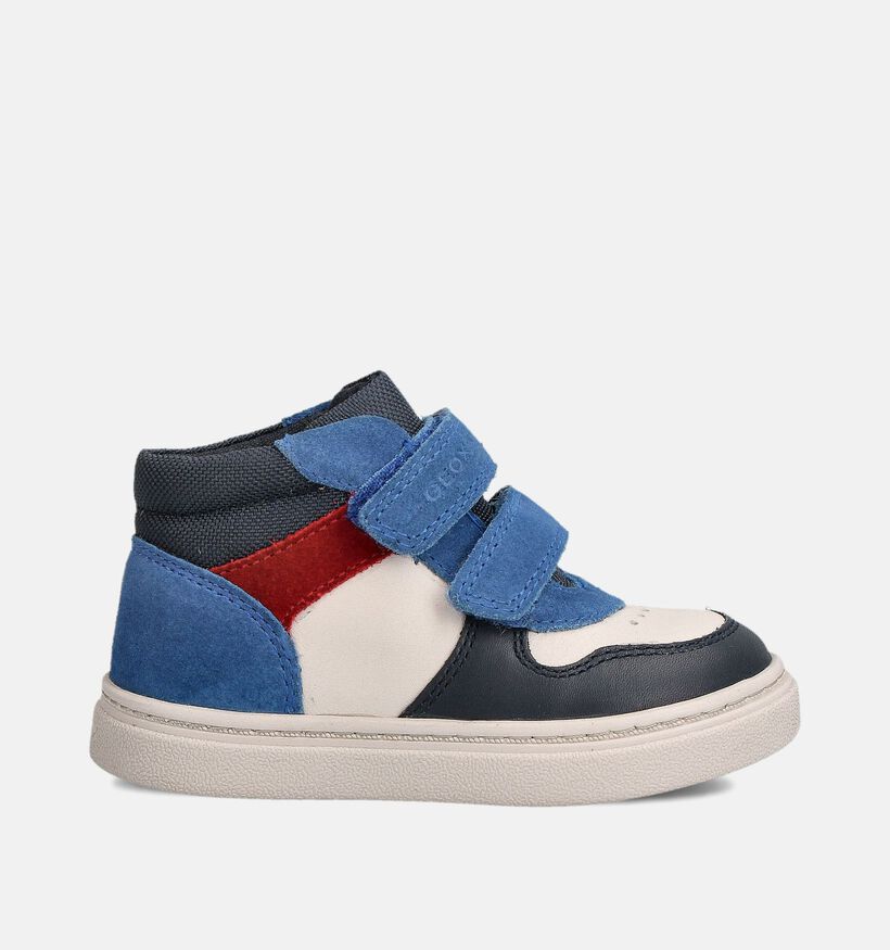 Geox Hoge Beige Sneakers met Accenten in Blauw en Rood voor jongens (360380)