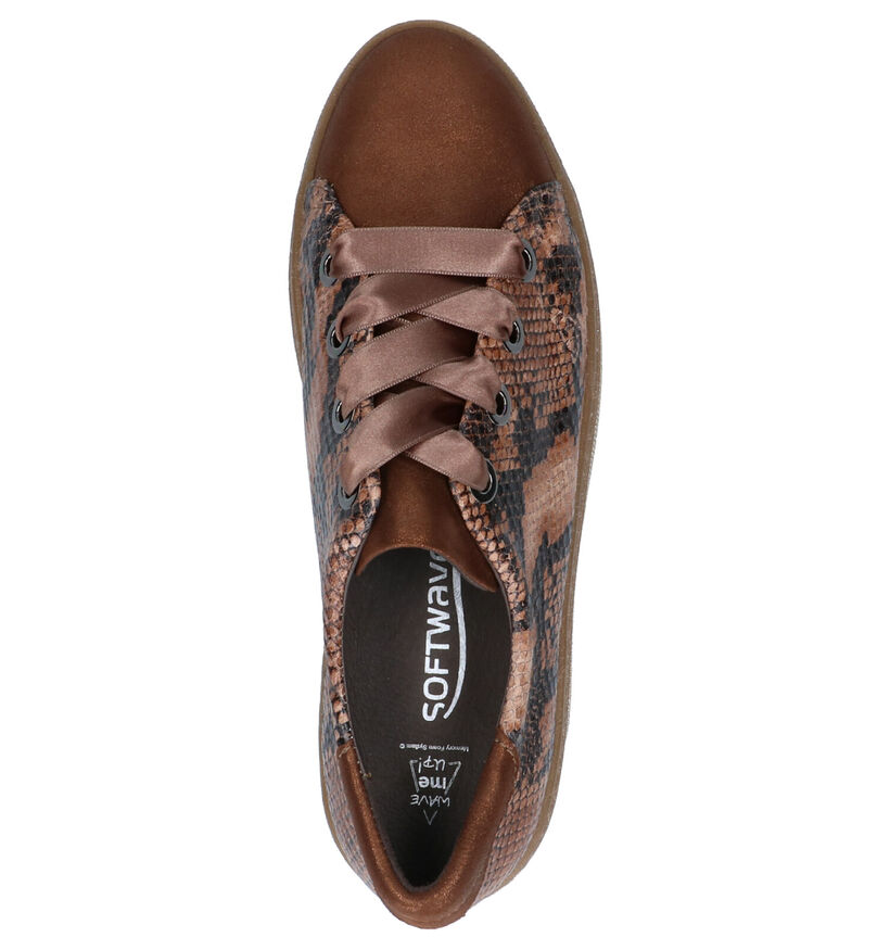 Softwaves Chaussures à lacets en Cognac en cuir (261472)