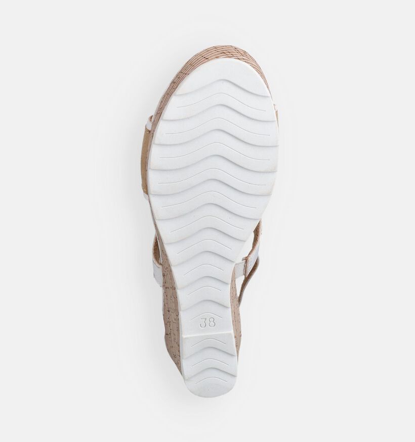 Marco Tozzi Sandales compens&eacute;es en Blanc pour femmes (371875)