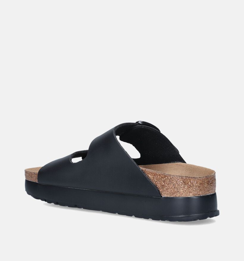 Birkenstock Arizona Pap Flex Platform Nu-pieds en Noir pour femmes (350894)