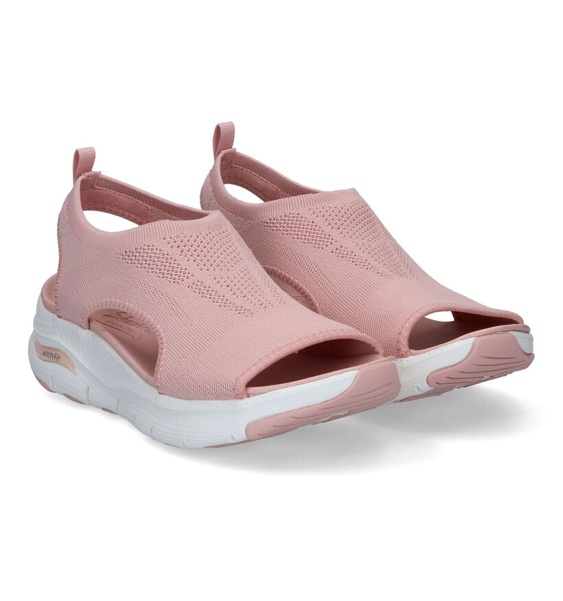 Skechers Arch Fit City Catch Sandales en Rose en textile (305305)