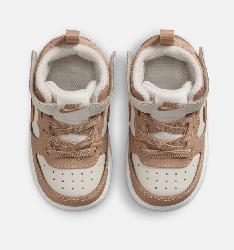 Nike Court Borough Ecru/Beige Sneakers voor meisjes (364598) - geschikt voor steunzolen