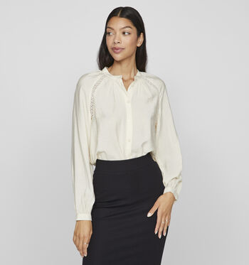 Vila Blouses Beige/Blauw