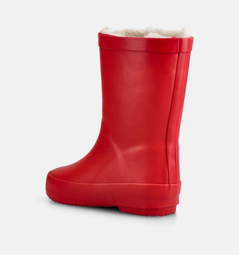 Bumba Bottes de Pluie Doubl&eacute;es en Rouge pour filles, gar&ccedil;ons (375210) - pour semelles orthop&eacute;diques