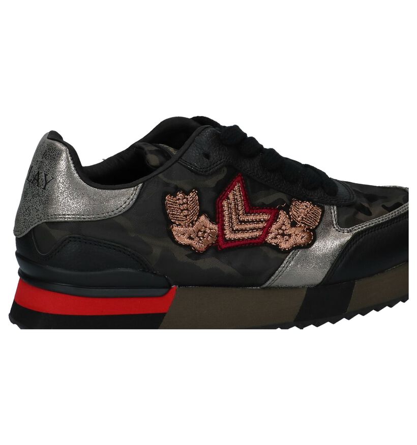 Replay Fuzzye Camouflage Sneakers met Verborgen Sleehak in kunstleer (231606)