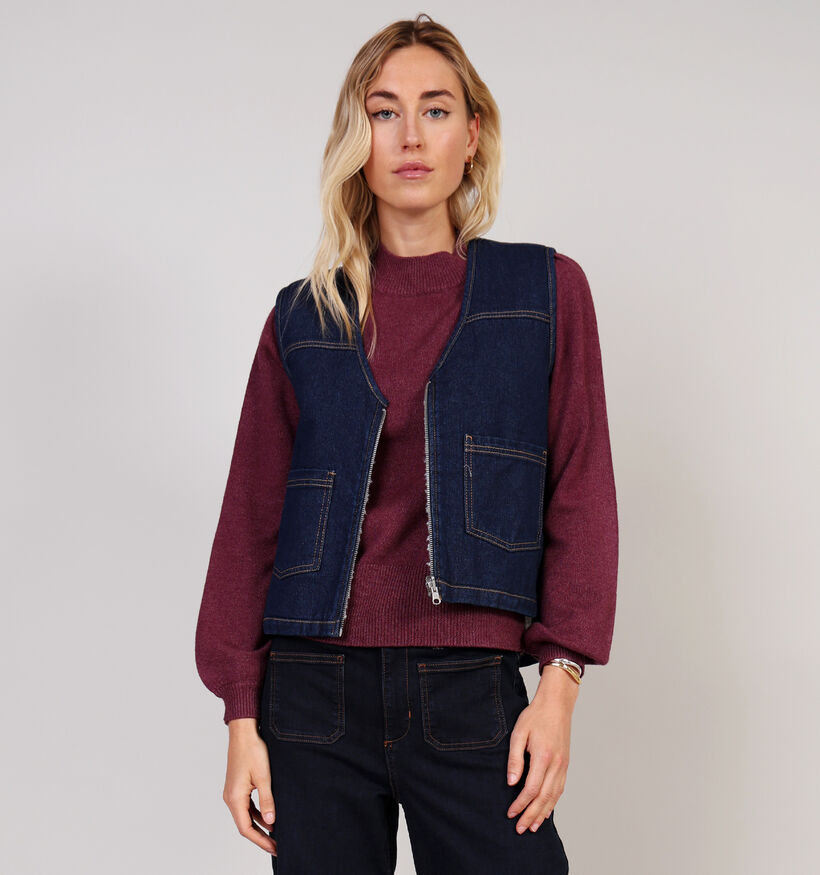 Vila Strazy Denim Blauwe Vest met Rits voor dames (361354)