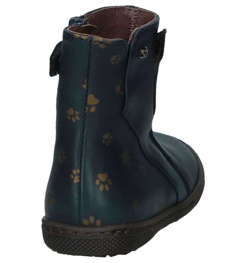 STONES and BONES Bottes basses en Bleu foncé en cuir (223401)