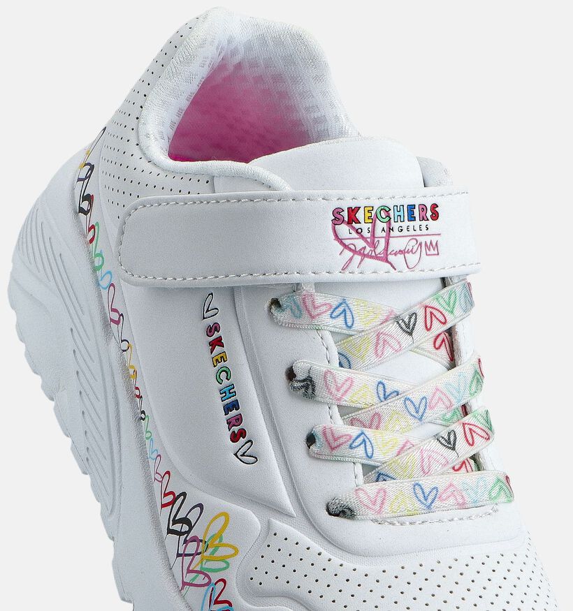 Skechers Uno Lite Witte Sneakers voor meisjes (360950) - geschikt voor steunzolen