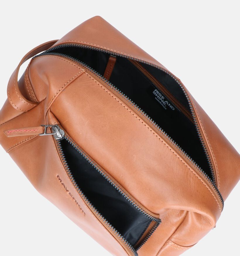 Maverick Trousse de toilette en Cognac pour hommes (358821)