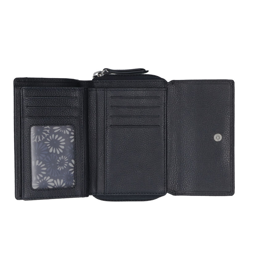 Euro-Leather Porte-monnaie zippé en Noir pour femmes (353534)