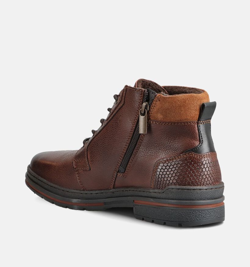 Via Borgo Boots à lacets en Cognac pour hommes (362918) - pour semelles orthopédiques