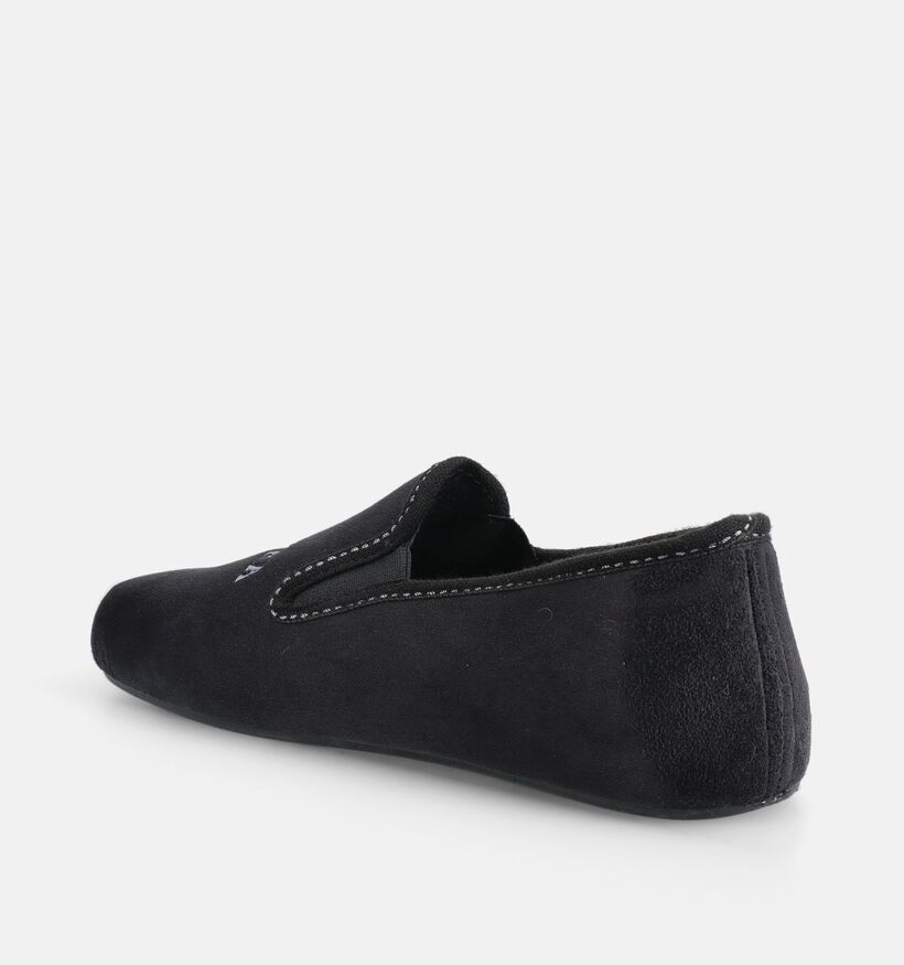 Scapa Pantoufles ferm&eacute;es en Noir pour hommes (381022) - pour semelles orthop&eacute;diques