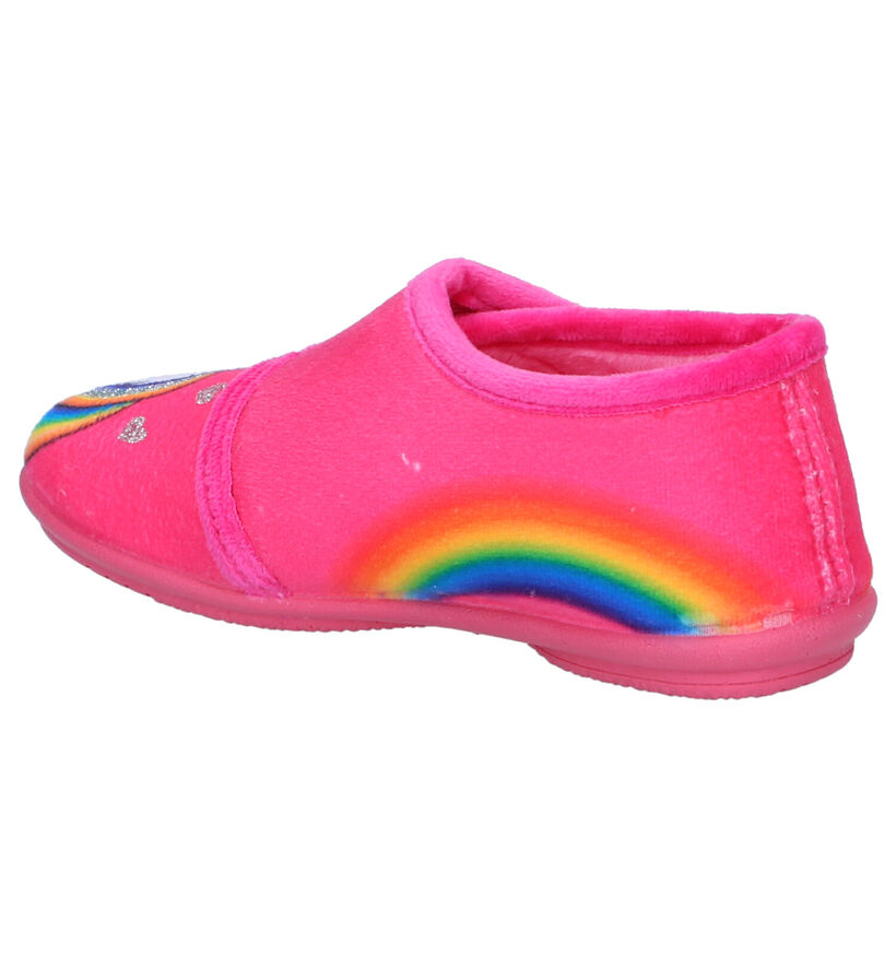 Milo & Mila Fuchsia Pantoufles in stof (312630)