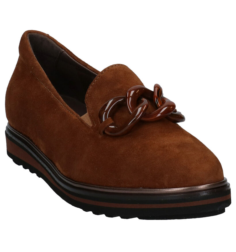 Softwaves Cognac Loafers in daim (281981)