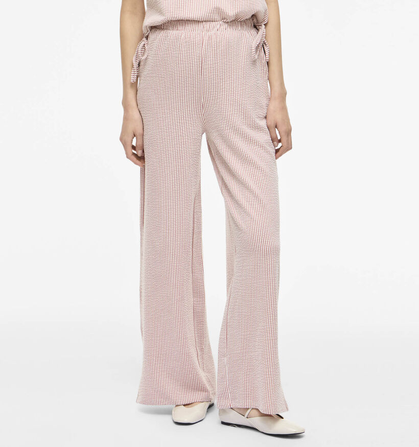 Vila Striplo Witte/Lichtrode Gestreepte Broek voor dames (375530)