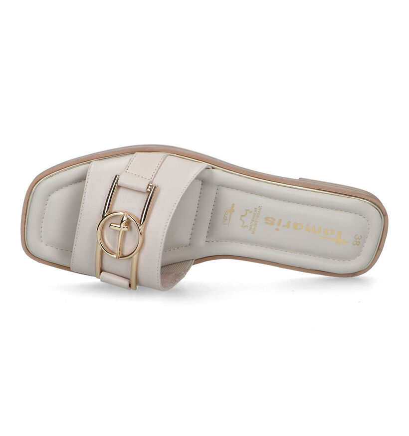 Tamaris Ecru Slippers in leer (325592)