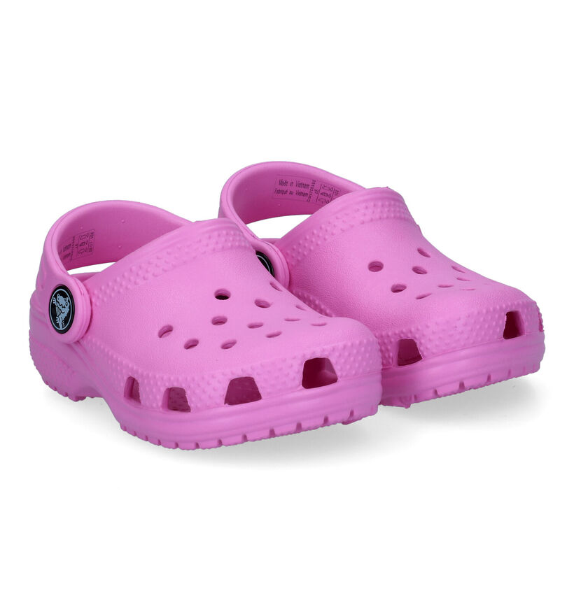 Crocs Classic Clog Nu-pieds en Fuchsia pour filles (307775)