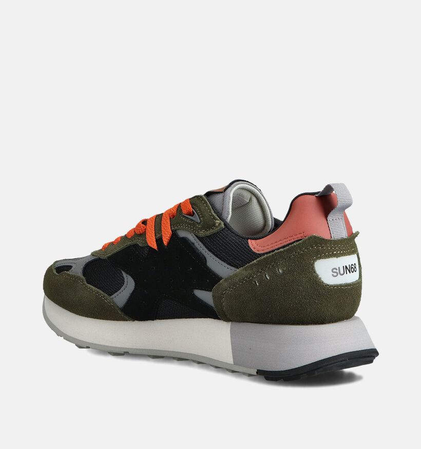 Sun68 Chaussures plates en Vert kaki pour hommes (361803) - pour semelles orthopédiques