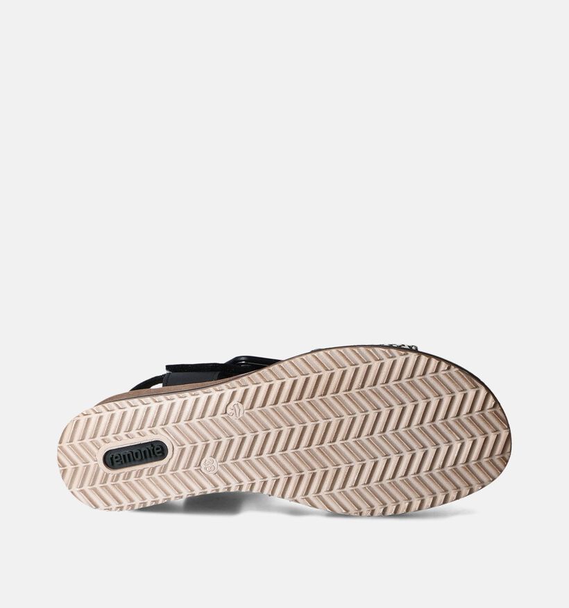 Remonte Zwarte Sandalen met sleehak voor dames (354862)