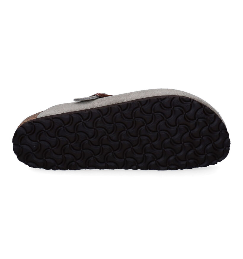 Birkenstock Boston Soft footbed Beige Slippers in daim (305414)