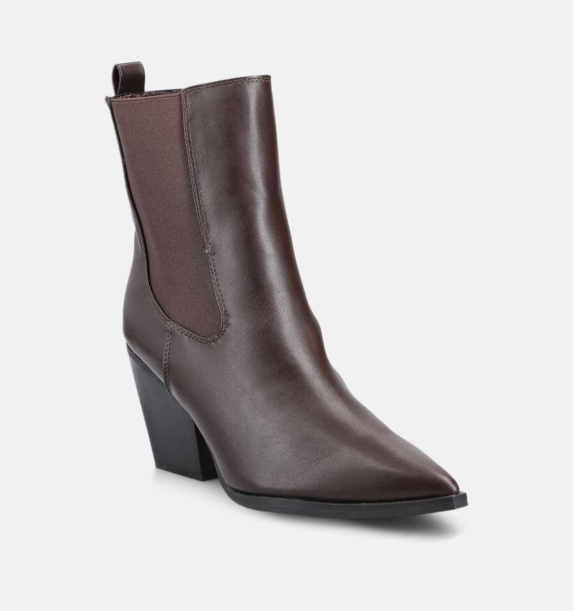 PS Poelman Donkerbruine Enkellaarzen voor dames (373797)