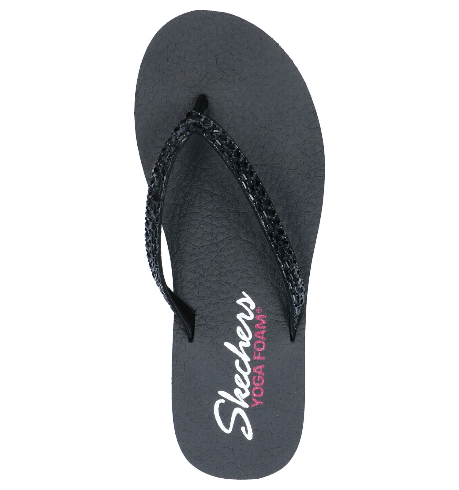 Skechers Yoga Foam Zwarte Teenslippers Dames Slippers Online op TORFS.BE