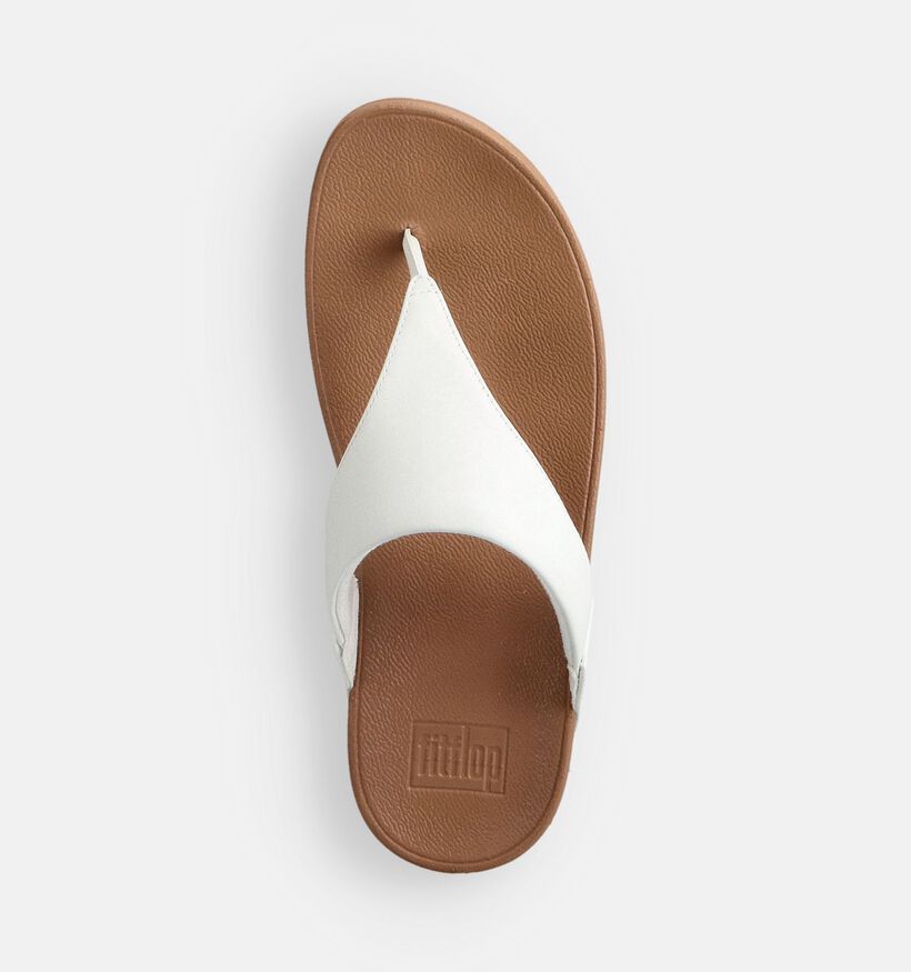 FitFlop Lulu Leather Toepost Zwarte Teenslippers FitFlop Lulu Leather Witte Slippers voor dames (368667)