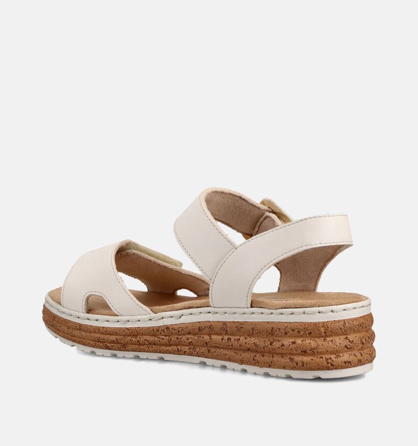 Rieker Witte Sandalen met sleehak voor dames (370397)