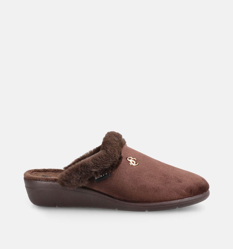 Scapa Homewear Donkerbruine Pantoffels voor dames (380848)