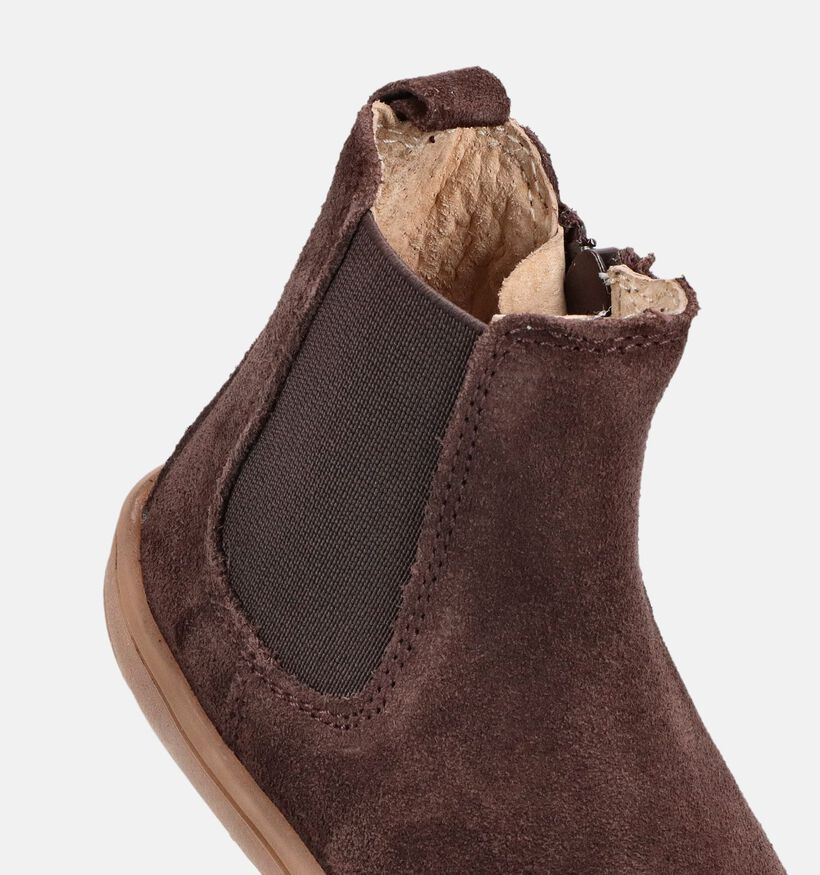 Milo & Mila Bottines Chelsea en Marron pour gar&ccedil;ons (380788) - pour semelles orthop&eacute;diques