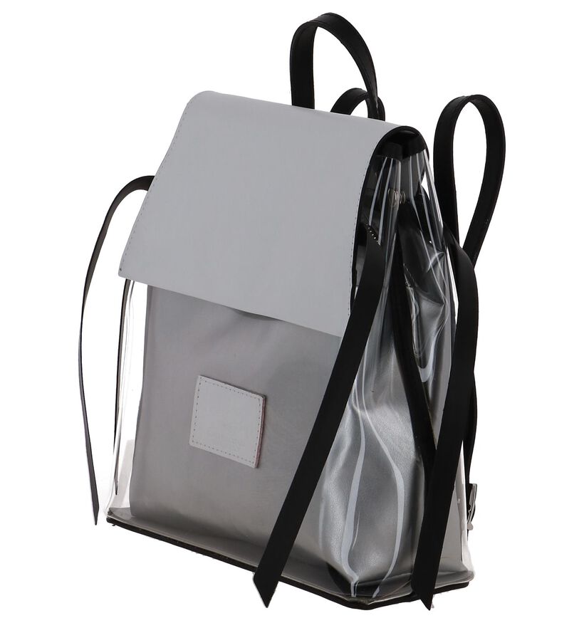 Zilveren Damesrugzak My Best Bag met Witte Klep in kunststof (241451)