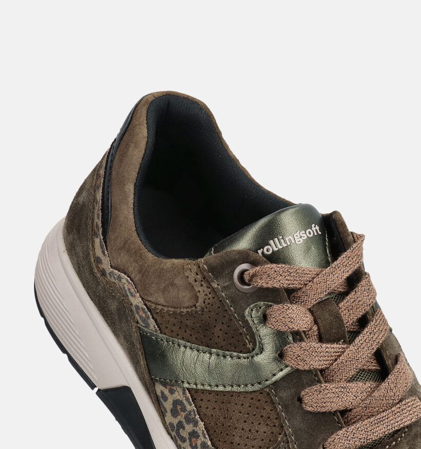 Gabor Kakigroene Sneakers voor dames (376943) - geschikt voor steunzolen
