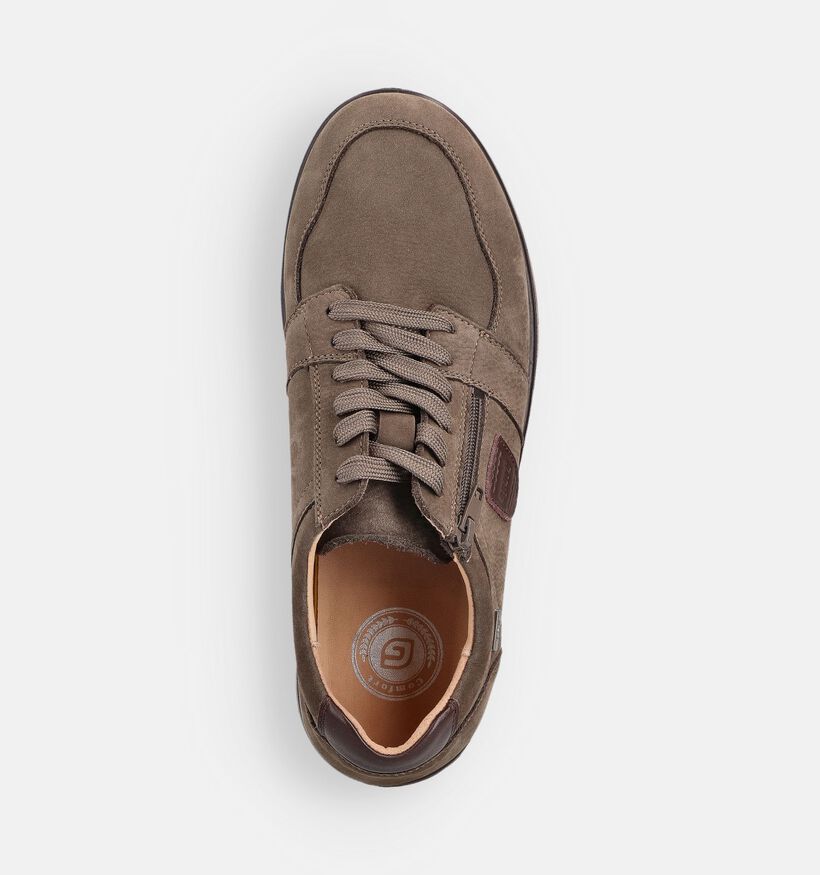 G-Comfort Taupe Rits-Veterschoenen voor heren (362993) - geschikt voor steunzolen