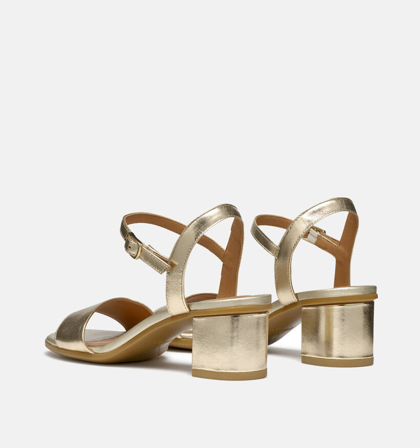Geox Aurely Gouden Sandalen met blokhak voor dames (353768)
