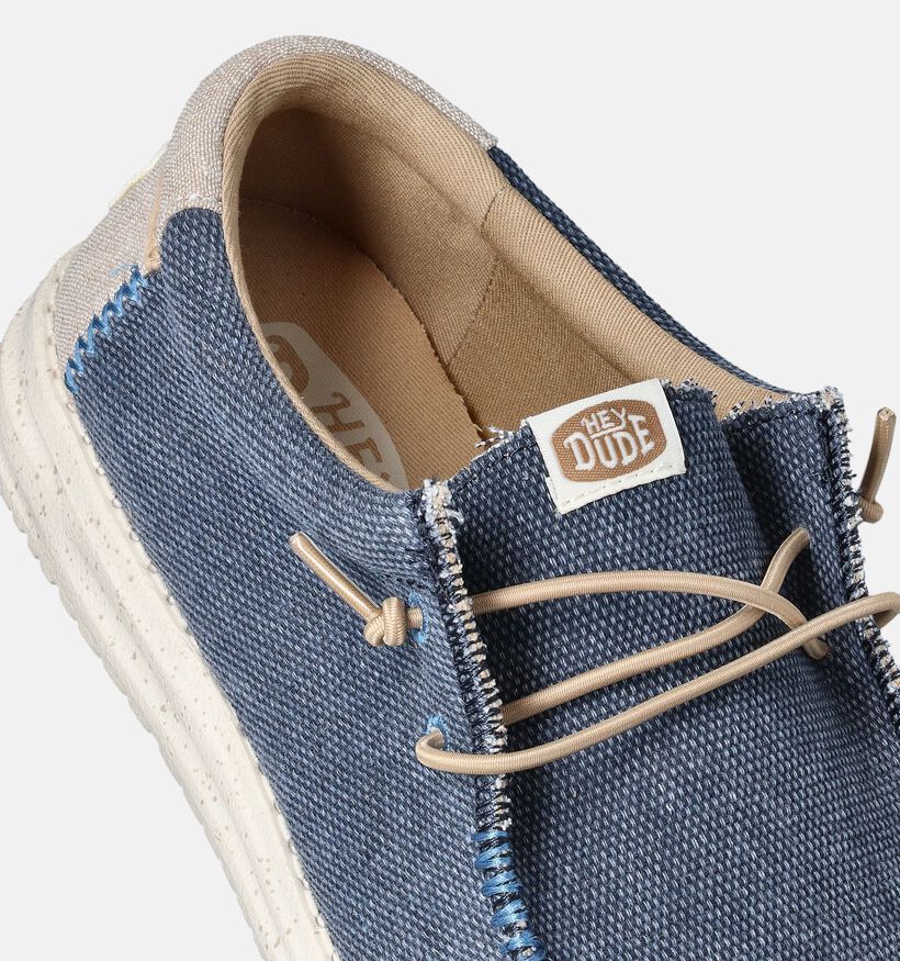 HEYDUDE Wally Coastline Jute Chaussures sans lacets en Bleu pour hommes (353469) - pour semelles orthopédiques