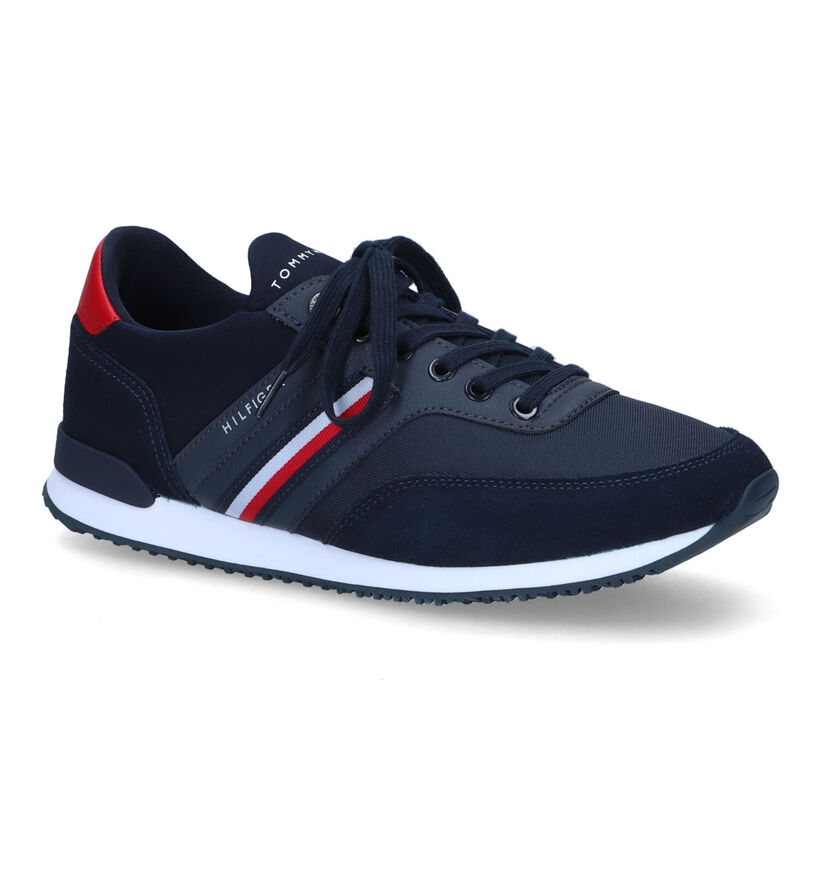 Tommy Hilfiger Iconic Blauwe Veterschoenen in stof (310844)