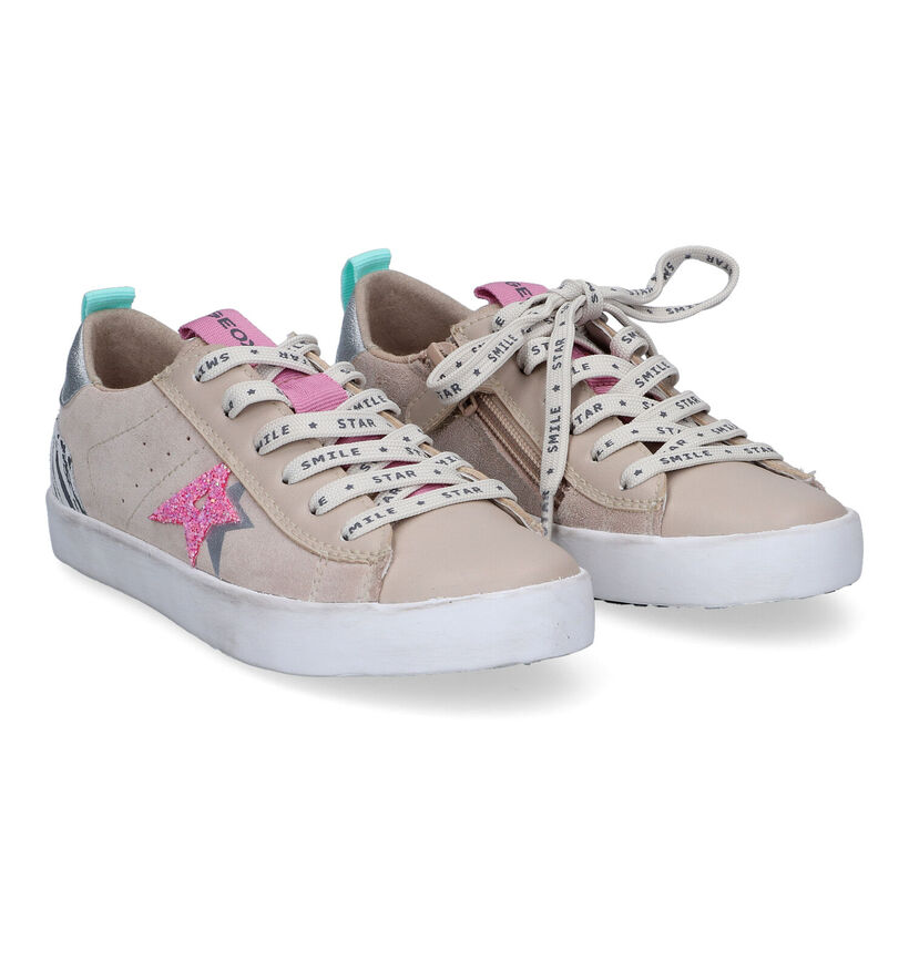 Geox Kilwi Chaussures à lacets en Beige en simili cuir (311004)