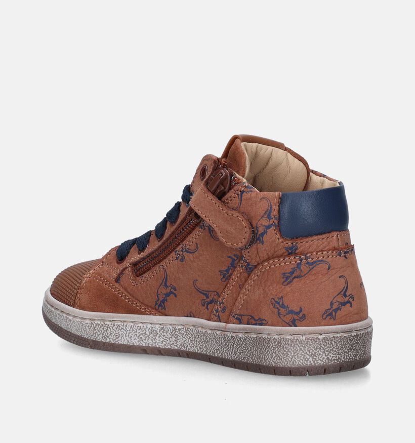 STONES and BONES Licon Cognac Bottines met dino's voor jongens (345966) - geschikt voor steunzolen