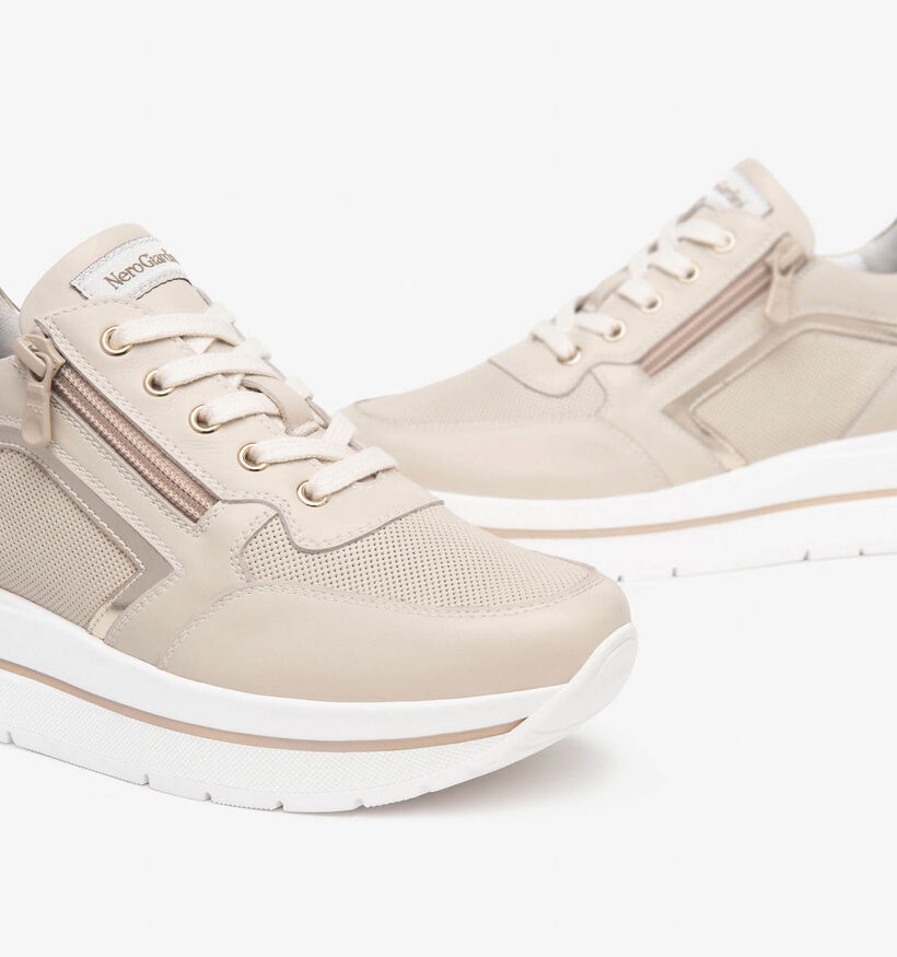 NeroGiardini Baskets à talon compensé en Beige pour femmes (358350) - pour semelles orthopédiques