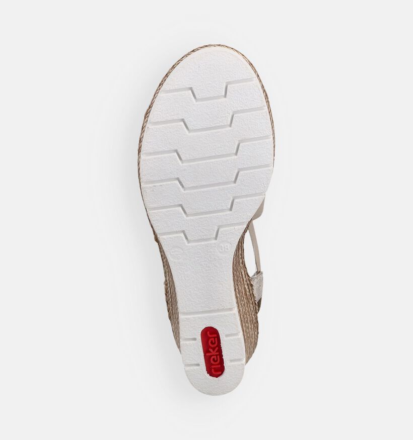 Rieker Beige Sandalen met Sleehak voor dames (370401)