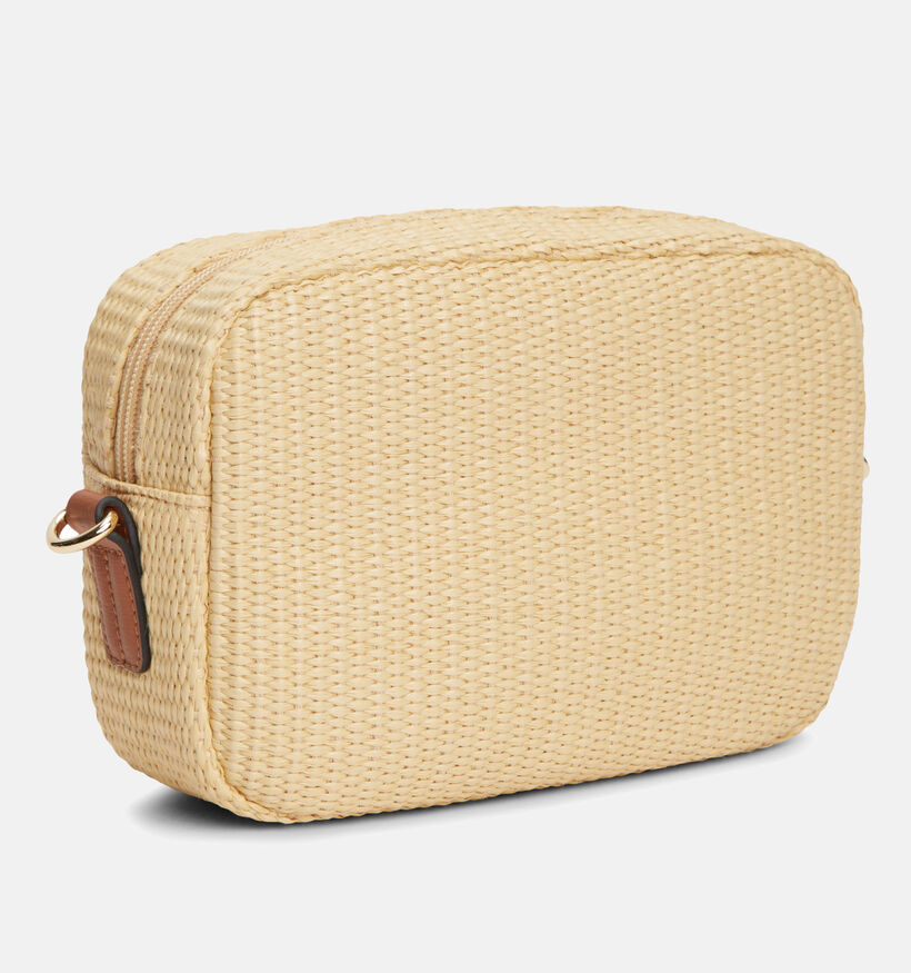 Tommy Hilfiger Popette Camera Raffia Lichtbeige/Bruine Crossbodytas voor dames (369310)