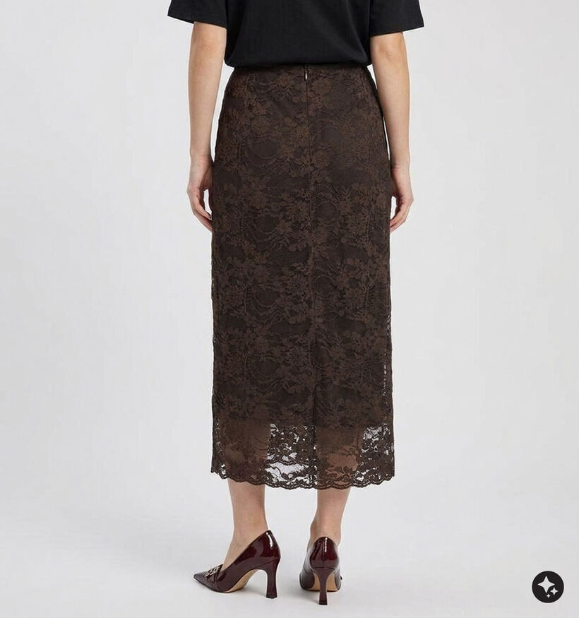 Vila Lorna Donkerbruine Midi-Rok voor dames (379768)