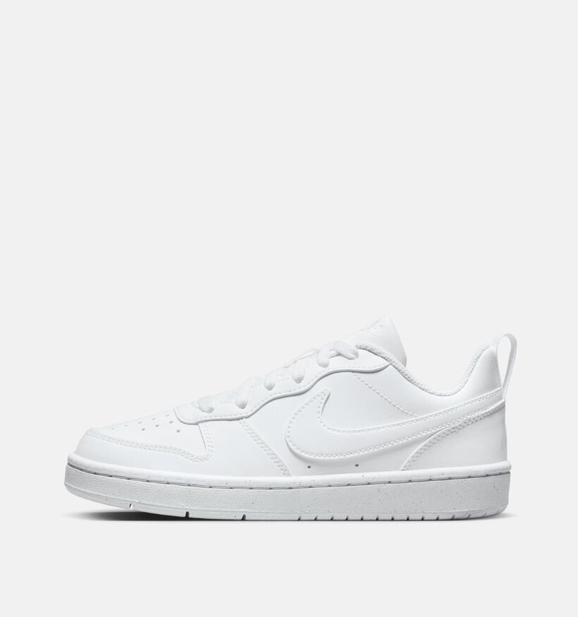 Nike Court Borough Baskets basses en Blanc pour filles, gar&ccedil;ons (367319) - pour semelles orthop&eacute;diques